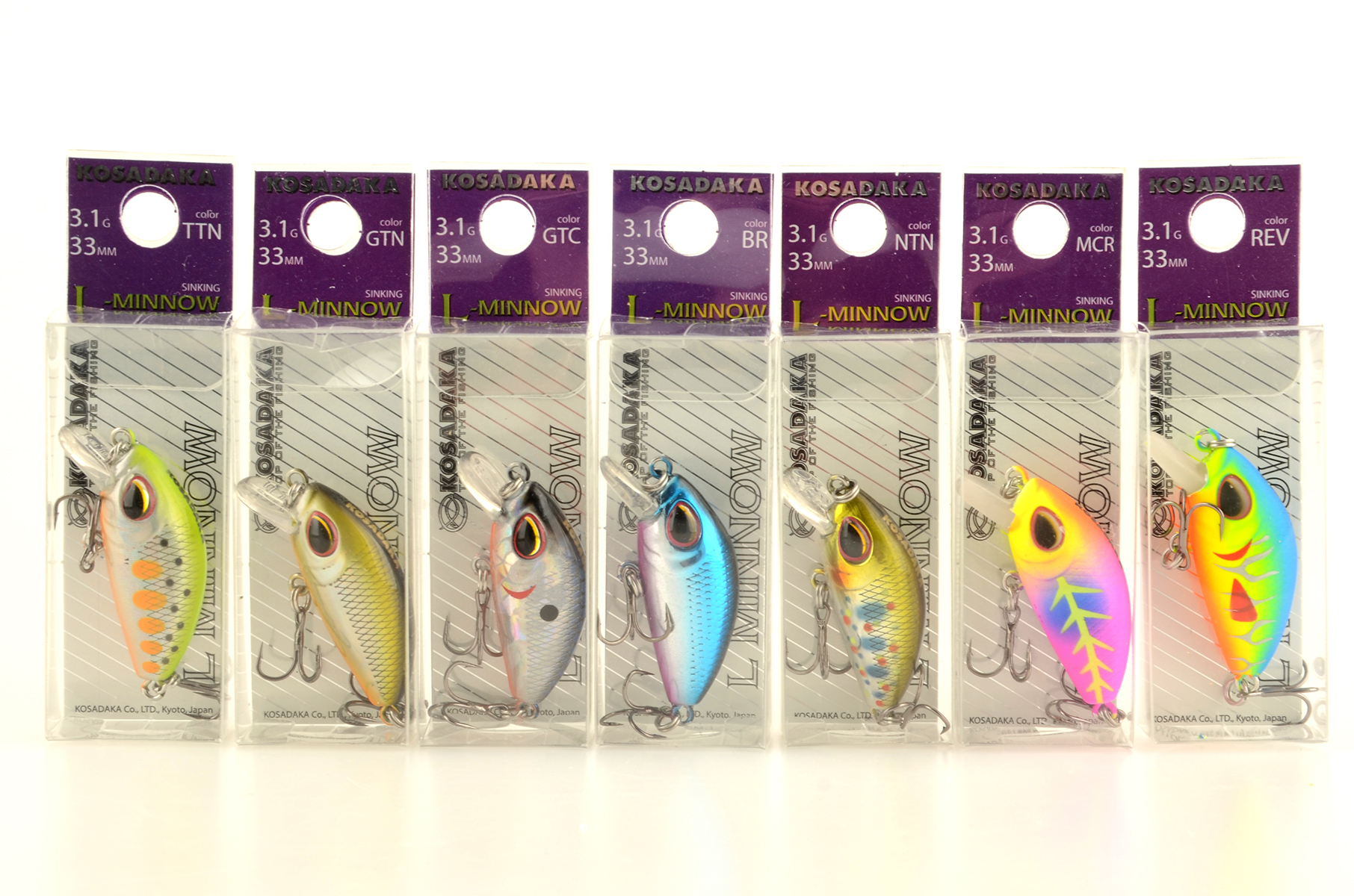 Воблер Kosadaka L-minnow xs 33S тонущий, 33мм, 3.1г, цв. GTN