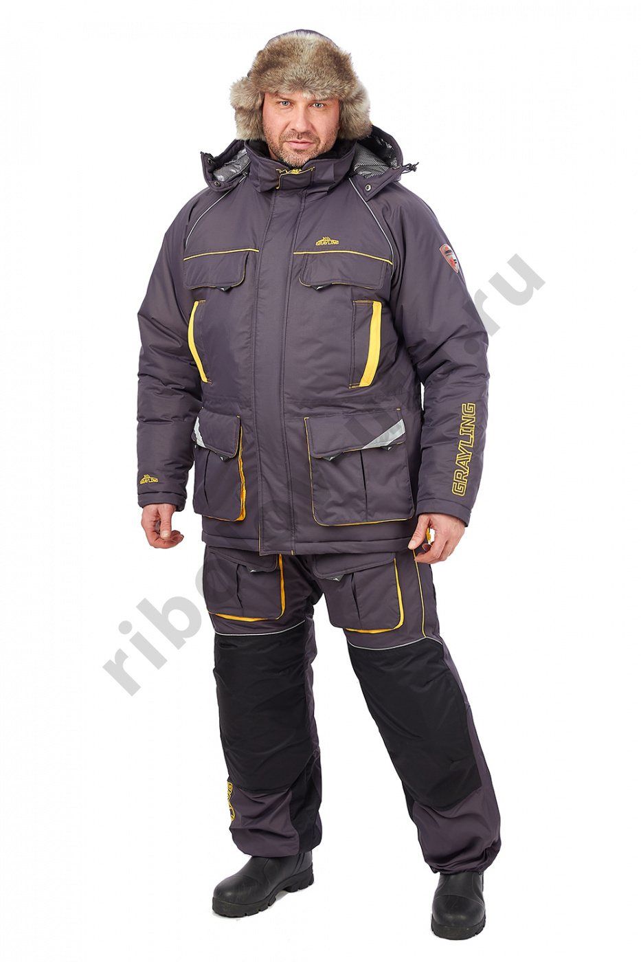 Костюм зимний Novatex Камчатка цв.Серый/Желтый р. 48-50 рост 170-176