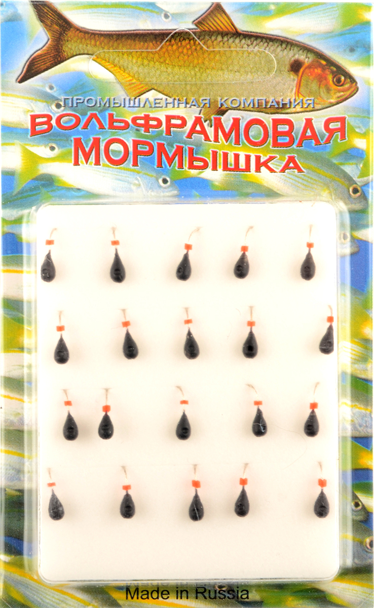 Мормышка Мир Вольфрама Капля с отверстием д. 3 мм черная