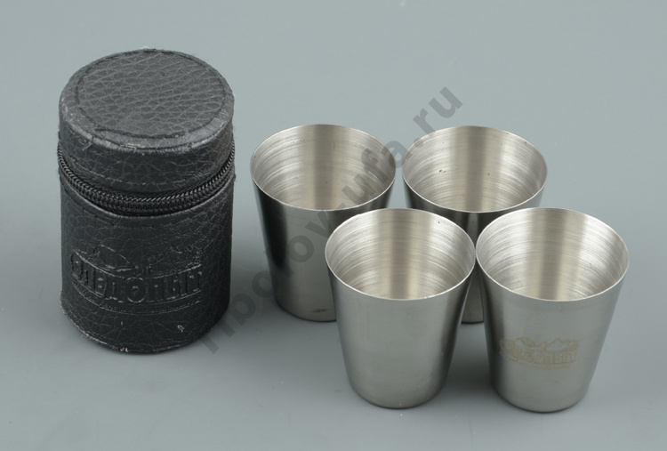 Рюмка Следопыт малая, 20мл в кожаной тубе, (уп/4шт) PF-CWS-P27 SET