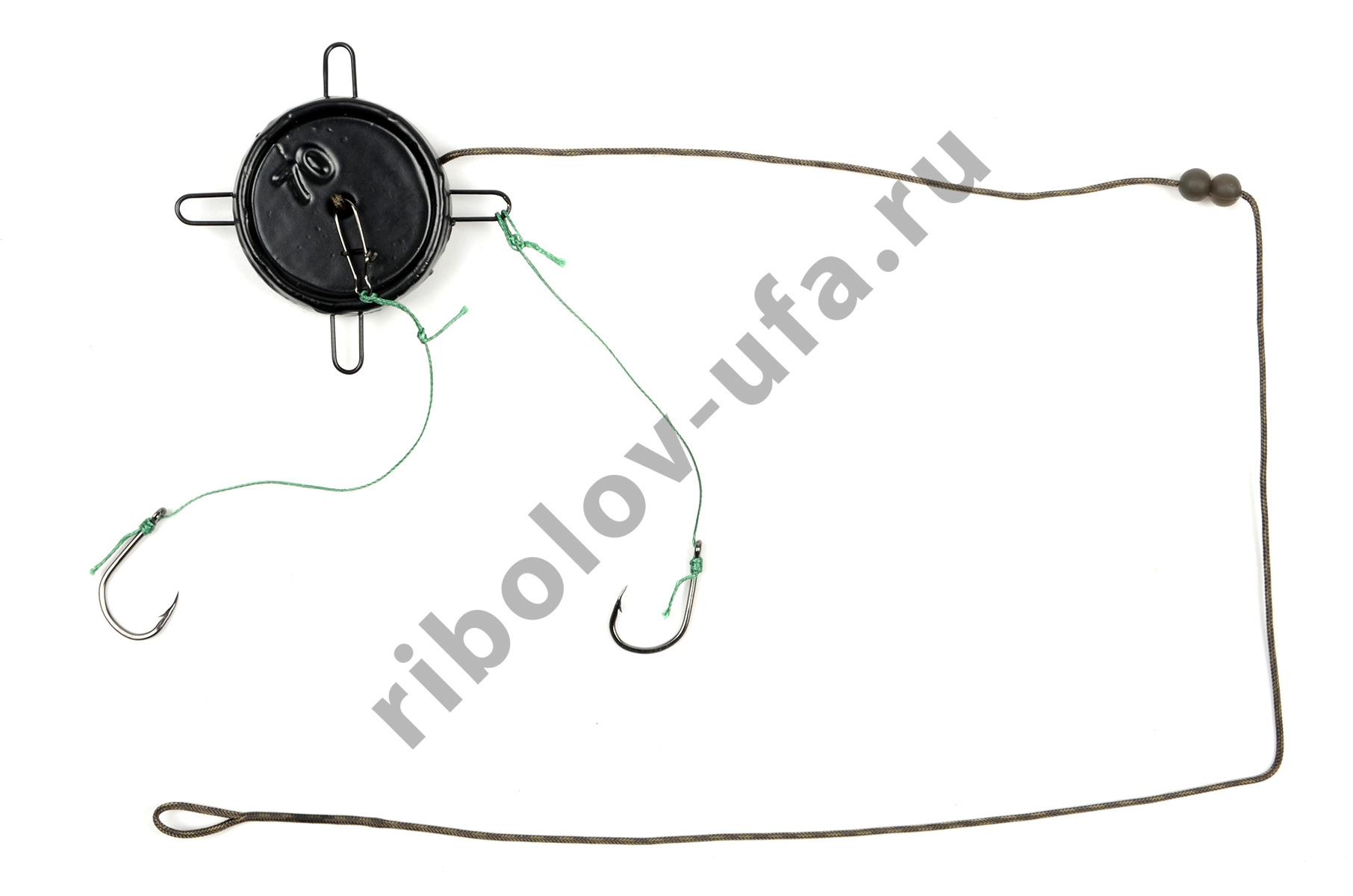 Донный монтаж Неваляшка 70гр с лидкором, 2-мя крючками iseama №13