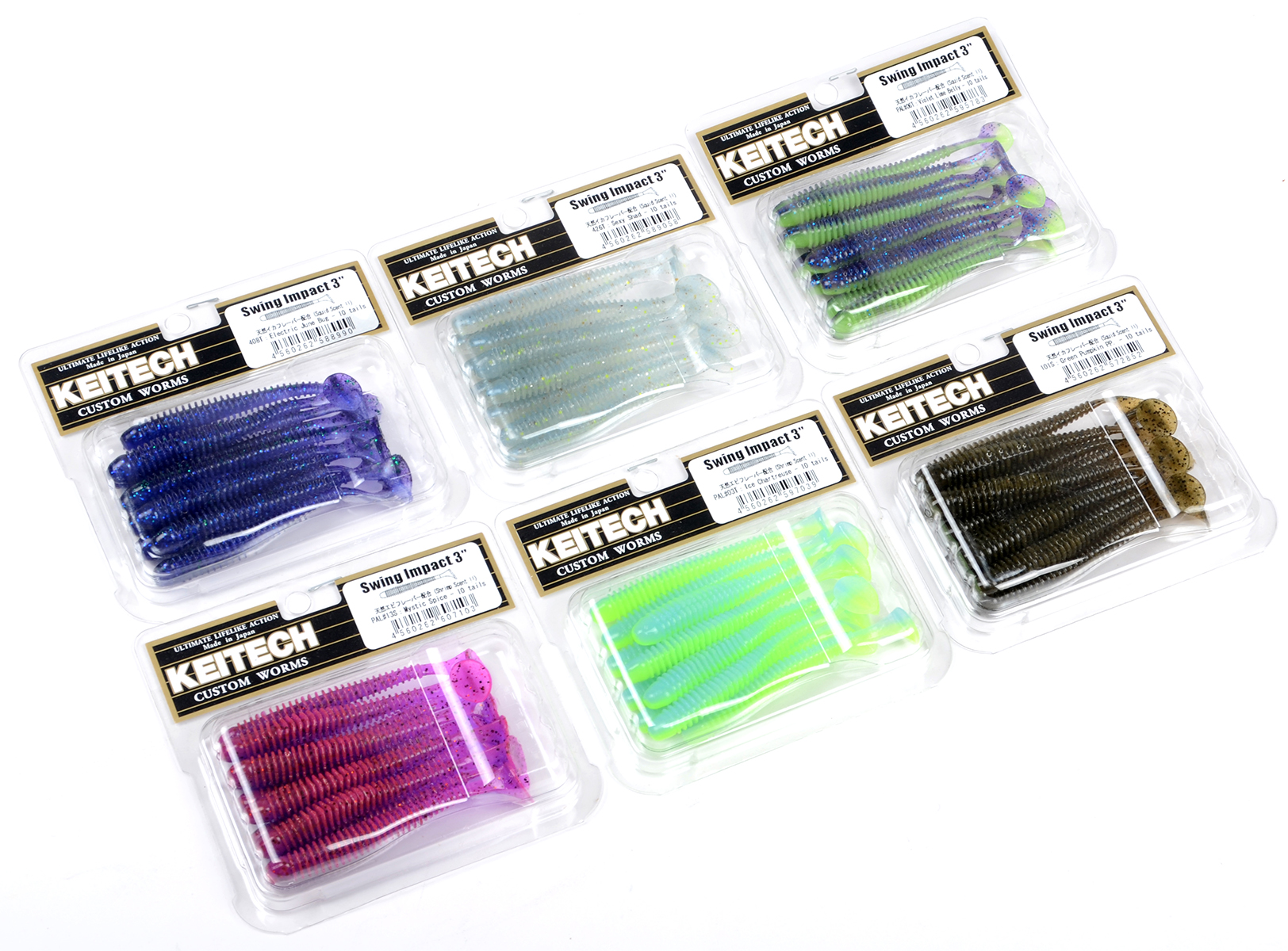 Силиконовая приманка Keitech Swing Impact 3 inch 7,5см 2,2гр (10шт/уп) PAL# 07 Motor Oil Red Flake