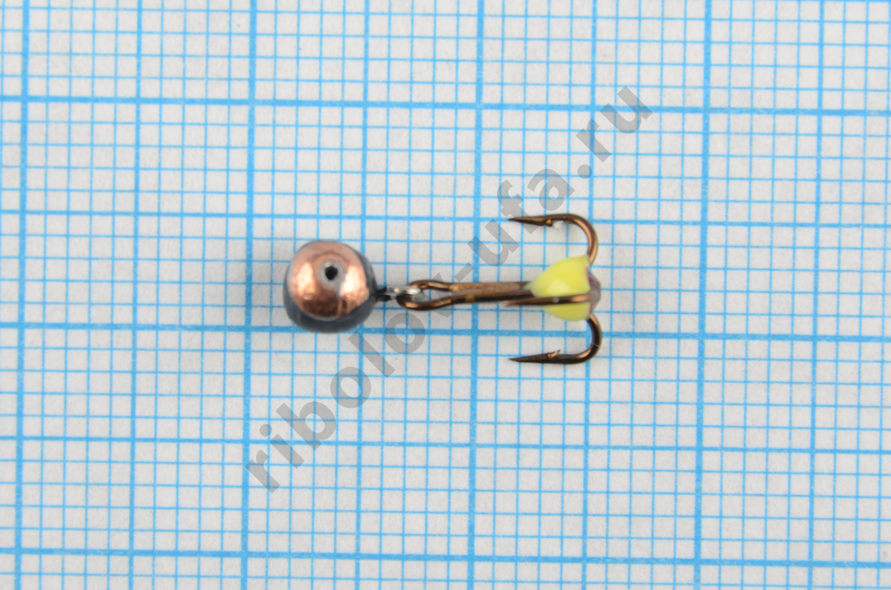 Мормышка Владимирский вольфрам Дъявол-Дробинка подвесной тройник со стразой медн/корнка 4мм 0,7гр