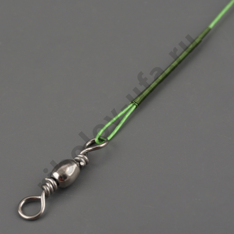 Поводок сталь No name 13кг 1х7 (15см,18см,22см,25см,28см) зеленый 