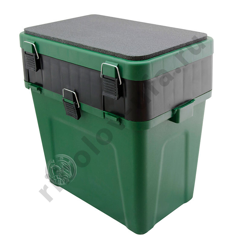 Ящик зимний Три кита 4+4 отделения для приманок большой 380*360*240 цв.зеленый