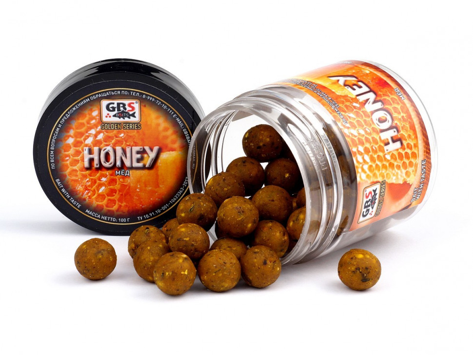 Бойлы GBS насадочные 15мм 132гр (банка) Honey Мёд