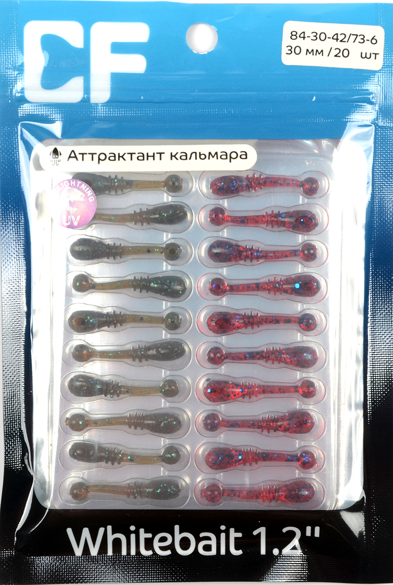 Силиконовая приманка Crazy Fish Whitebait 1,2in 30мм цв.42,73 (кальмар)