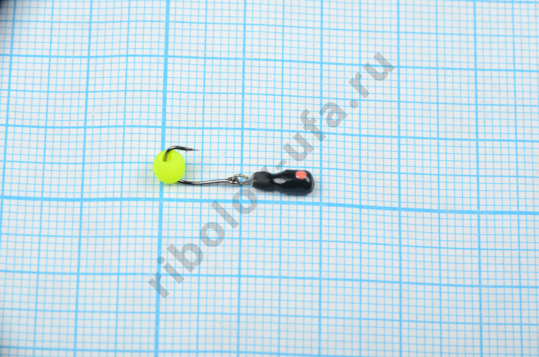 Мормышка Владимирский вольфрам Муравей-Дипломат с шариком неон желтый 3мм 0,7гр