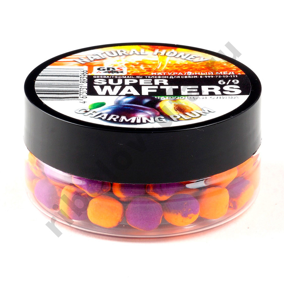 Вафтерсы (wafters) GBS нейтральной плавучести 6x9мм Натуральный мёд и Чарующая Слива