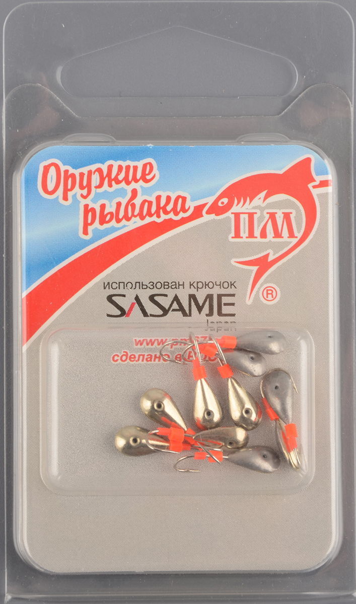 Мормышка Пирс Мастер свинцовая паяная Капля 4,5мм 0,28гр цв. нейзильбер