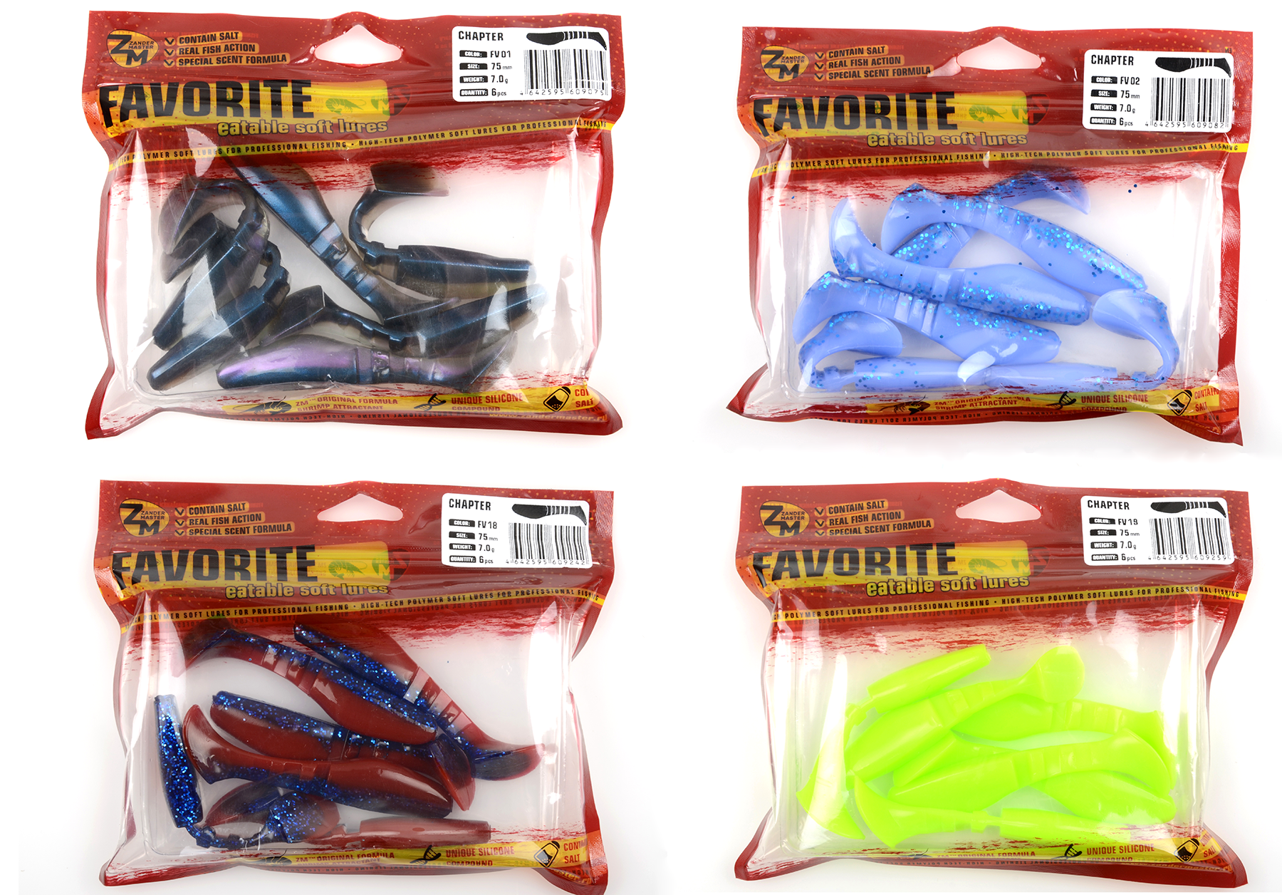 Силиконовая приманка Zander Master Chapter 75мм, 7гр цвета в ассортименте