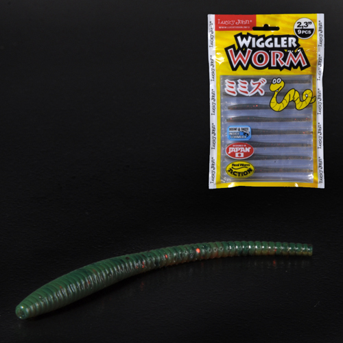 Силиконовая приманка Lucky John Pro Series Wiggler Worm 2.3in 5.84см /PA16 (9шт/уп)