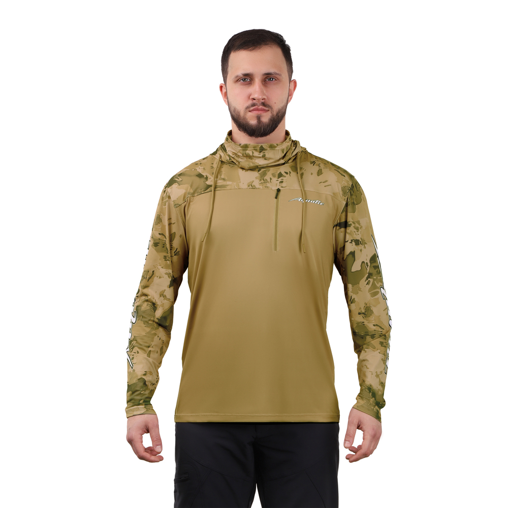 Джерси  Aquatic Дж-10 с капюшоном и баффом р.XXL логотип Sand Camo