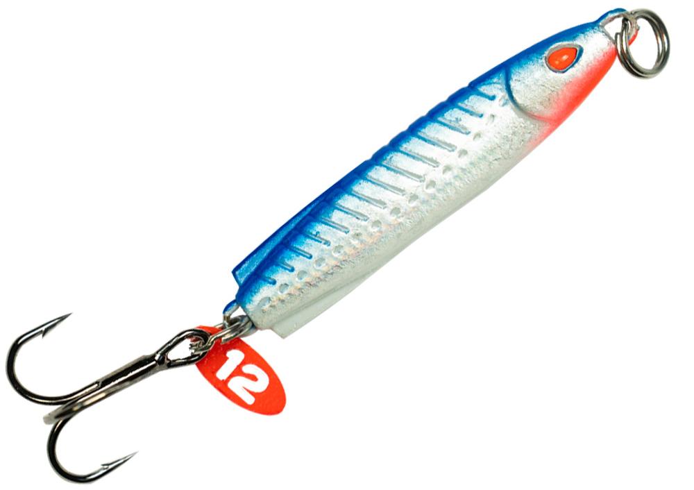 Блесна Левша-НН Баллистик Blue Red Fluo голография Н, 28гр, 5,8см