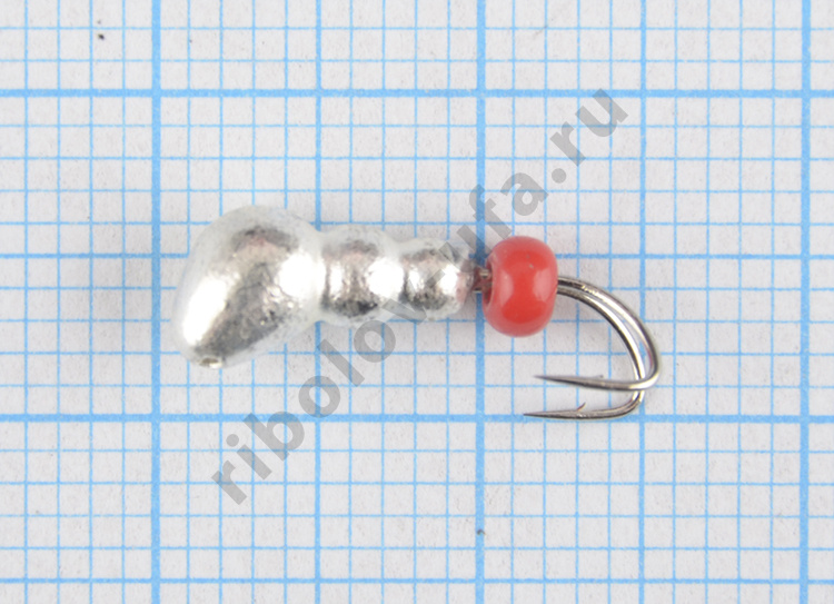 Мормышка вольфрам Bravo Fishing Муравей с отверст. коза 4.0 мм 1,30гр Sil с бисером