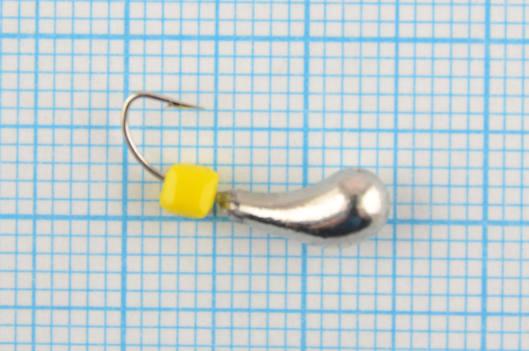 Мормышка Мир Вольфрама Уралка сырный кубик на крючке д. 4 мм серебро