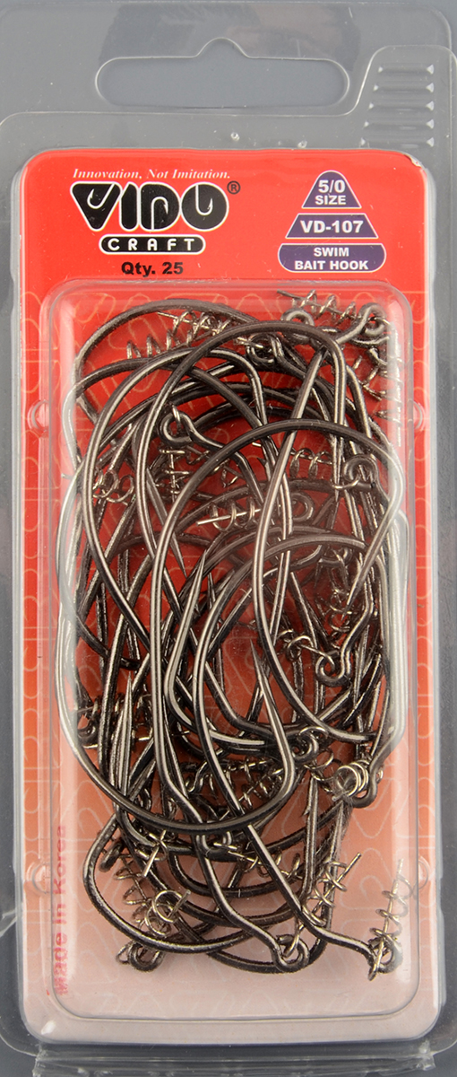 Офсетные крючки Vido Swim Bait Hook VD107 №5/0 BLN 