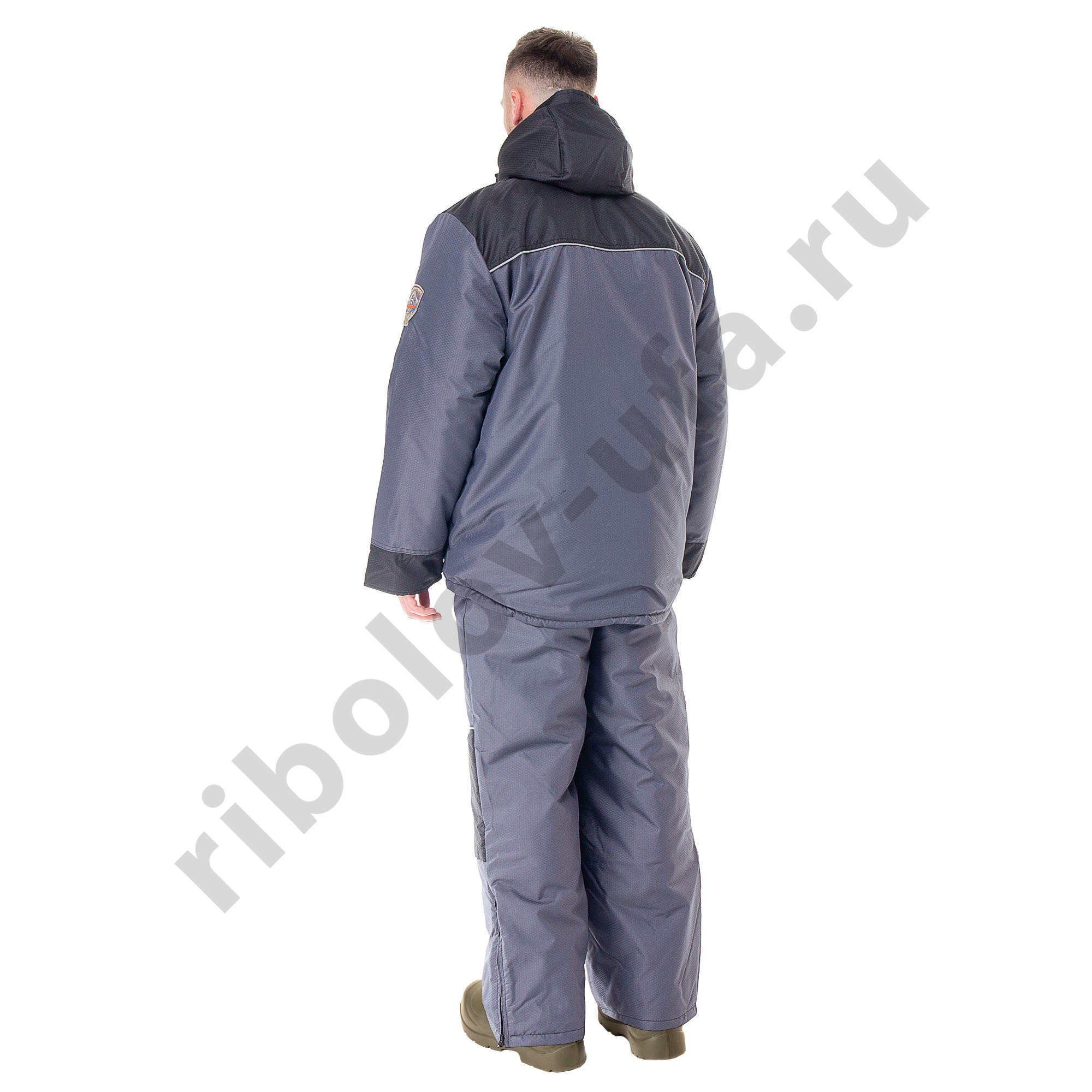 Костюм зимний Huntsman Полюс цв. Серо-Черный тк. Cell со снегоз. гетрами р. 60-62 рост 170-176 (РР)