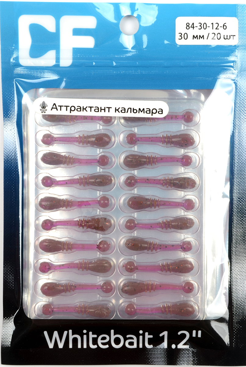 Силиконовая приманка Crazy Fish Whitebait 1,2in 30мм цв.12 (кальмар)
