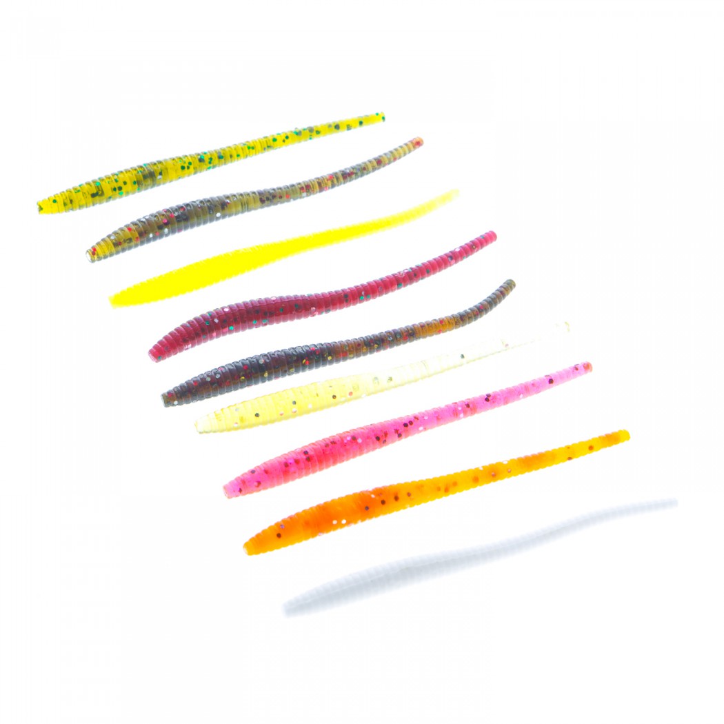 Силиконовая приманка Lucky John Pro Series Wiggler Worm 2.3in 5.84см /Mix1 (9шт/уп)