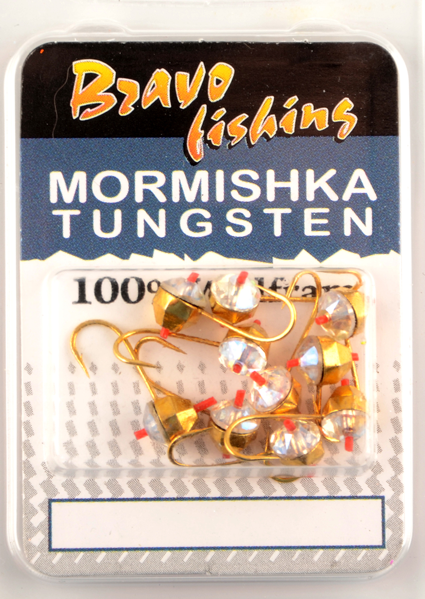 Мормышка вольфрам Bravo Fishing Шар с ушком, грань. кембрик и Swarovski 4.0 мм 0.49 гр Go-белый