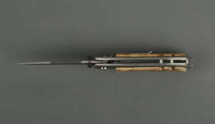 Нож складной Kosadaka N-F37W 20.5/12.0 см, дамасский, с деревянной накладкой