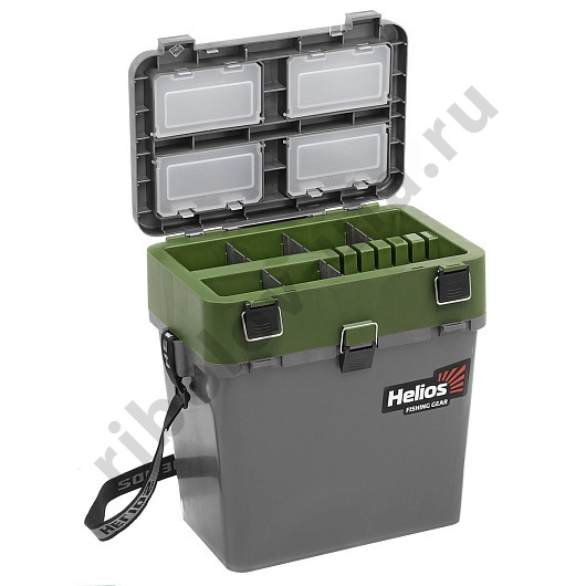 Ящик зимний Helios серый/хаки