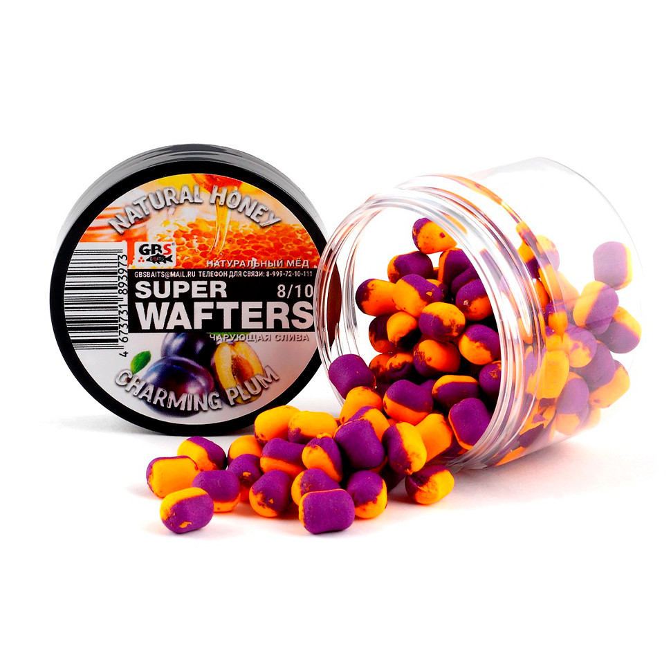 Вафтерсы (wafters) GBS нейтральной плавучести 8x10мм Натуральный мёд и Чарующая Слива
