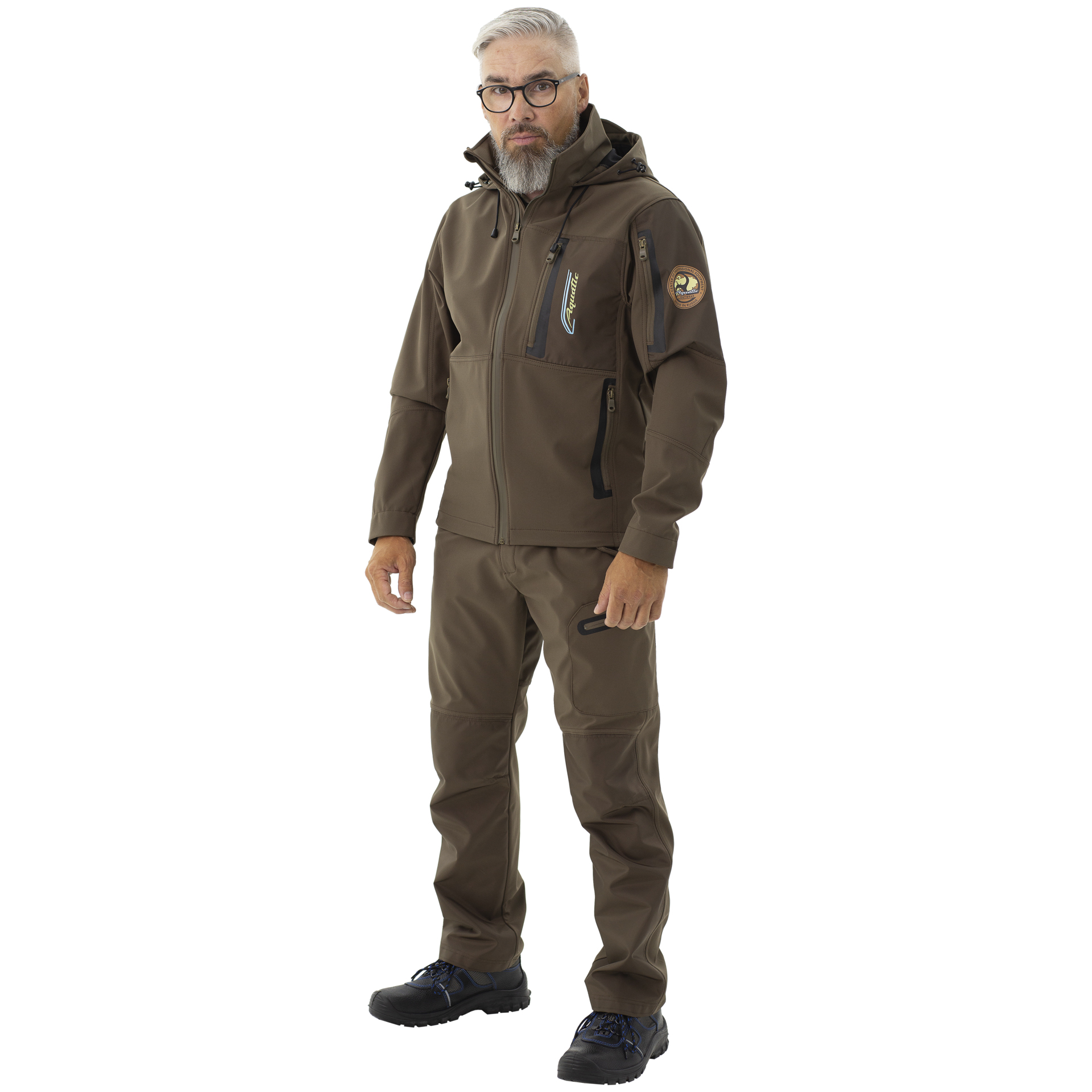 Костюм Aquatic демисезонный К-16Ф от дождя (цвет falcon, ткань soft shell) р. 54-56