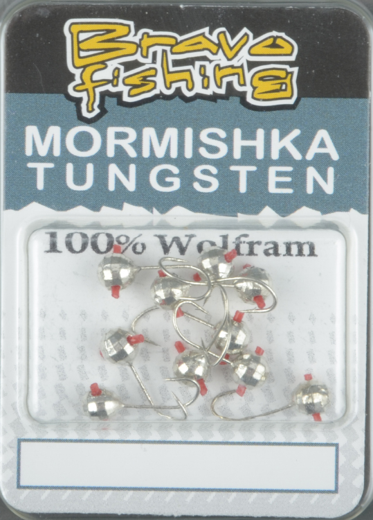 Мормышка вольфрам Bravo Fishing Шар с отверстием мелкая грань с кембриком 4.0 мм 0.55 гр C-SIL