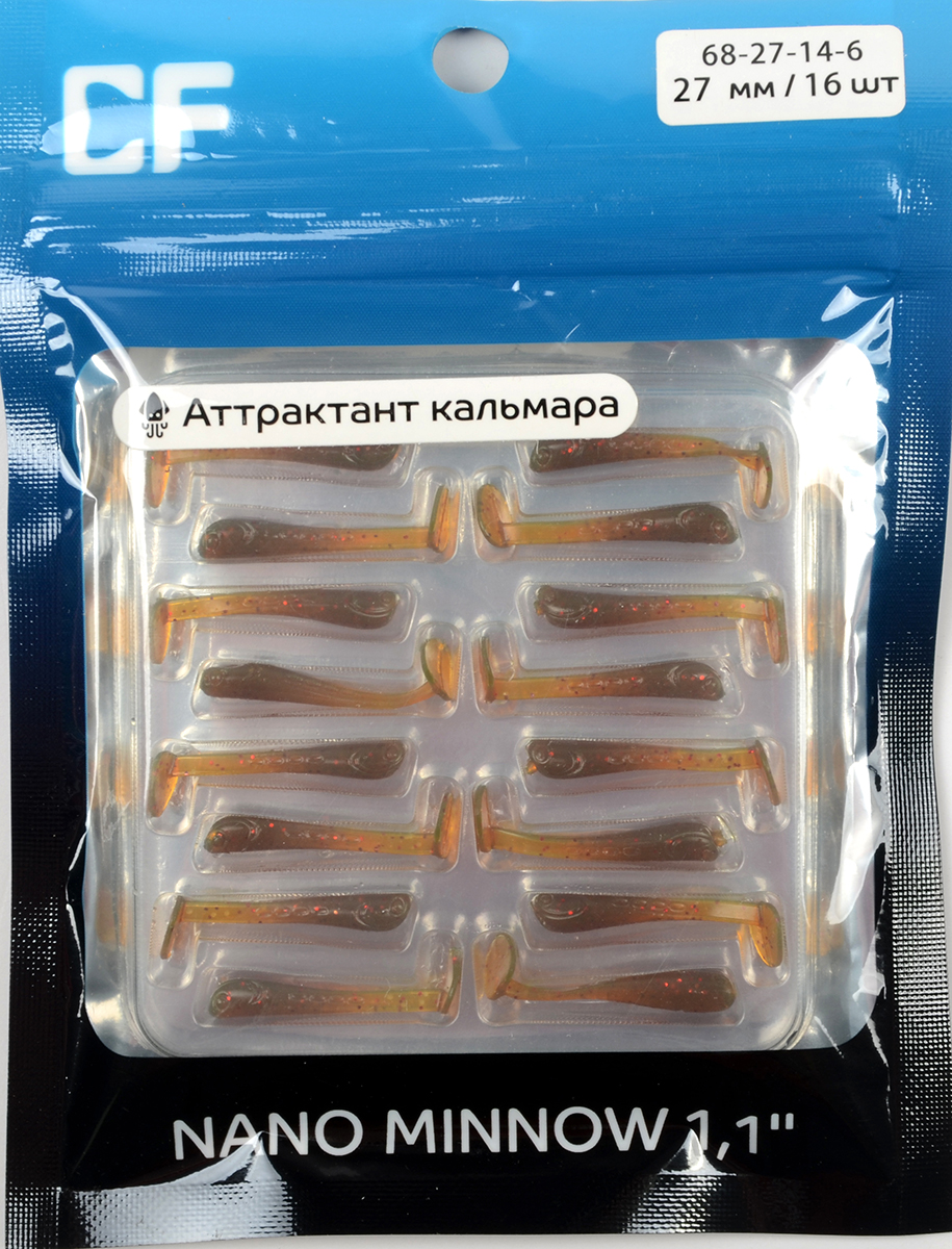 Силиконовая приманка Crazy Fish Nano minnow 1,1in 2,7мм цв.14 (кальмар)