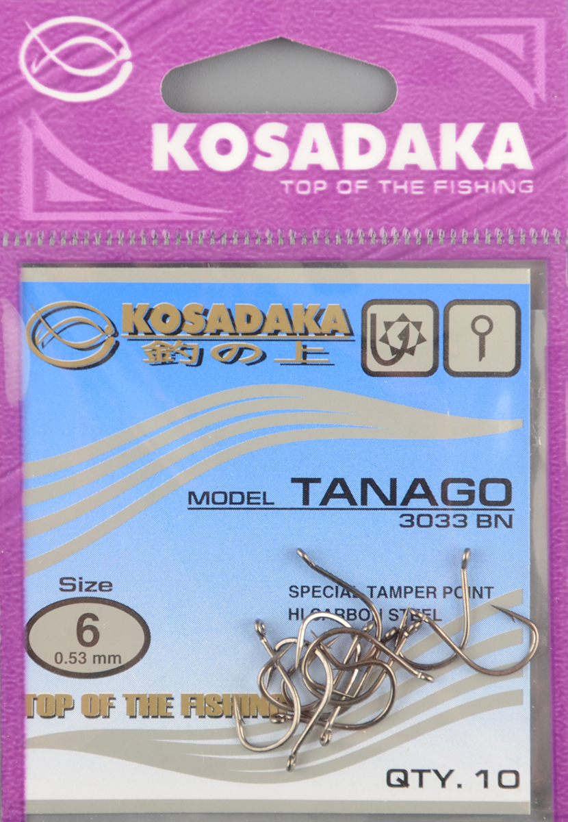 Одинарные крючки Kosadaka Tanago BN №6