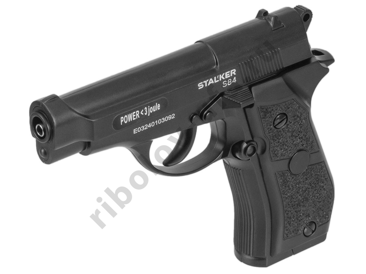 Пистолет пневм. Stalker S84, кал 4,5мм. 12г СО2, металл, 120 м/с (Beretta 84)