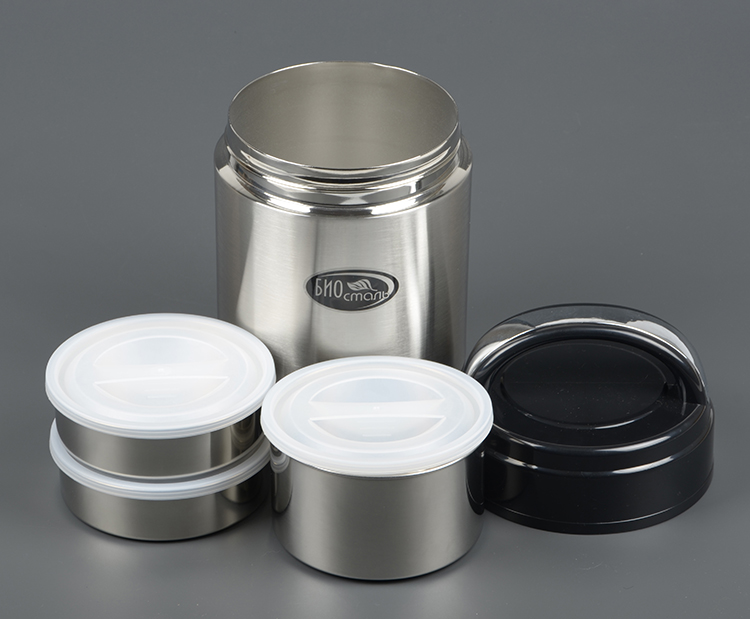 Термос Biostal широкое горло 2,0 л. (3 металлич. контейнера) NR-2000
