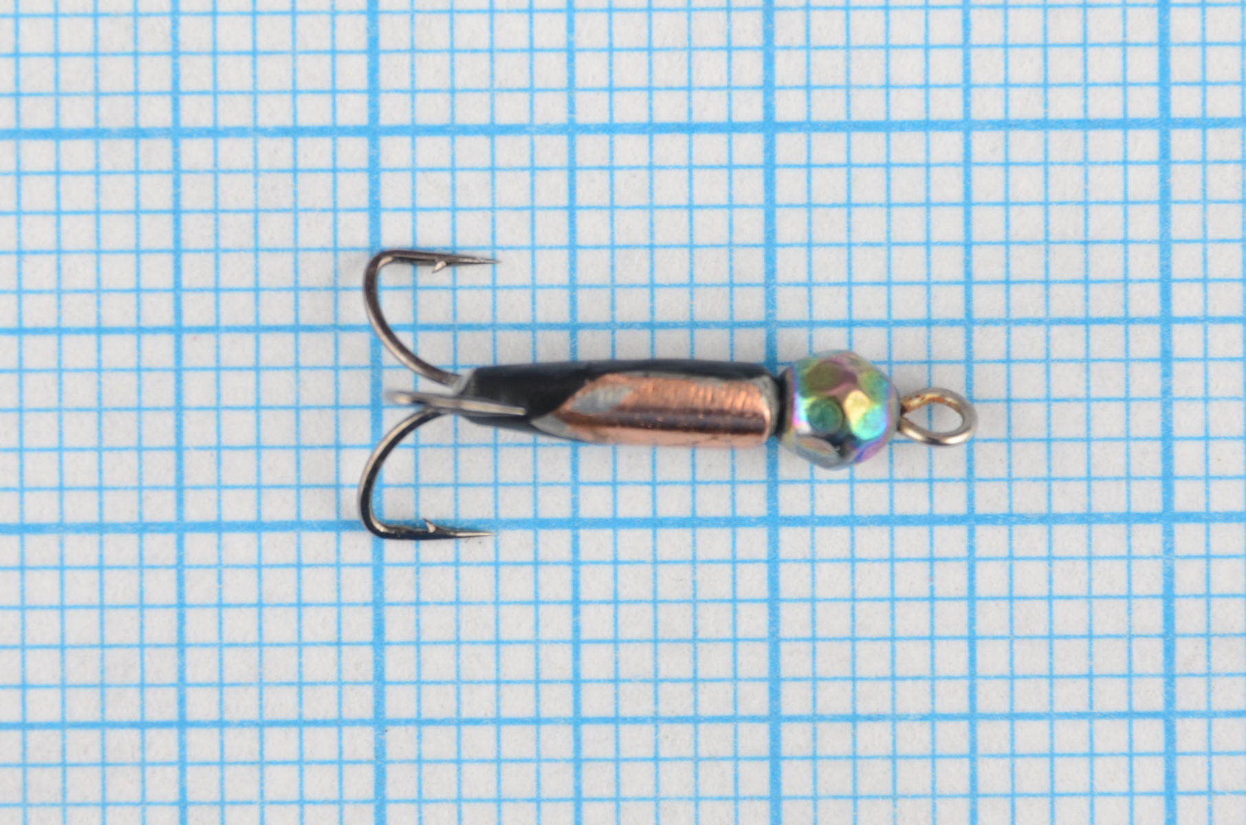 Мормышка Владимирский вольфрам Чертик с кристалом медная/коронка 2мм 0,4гр