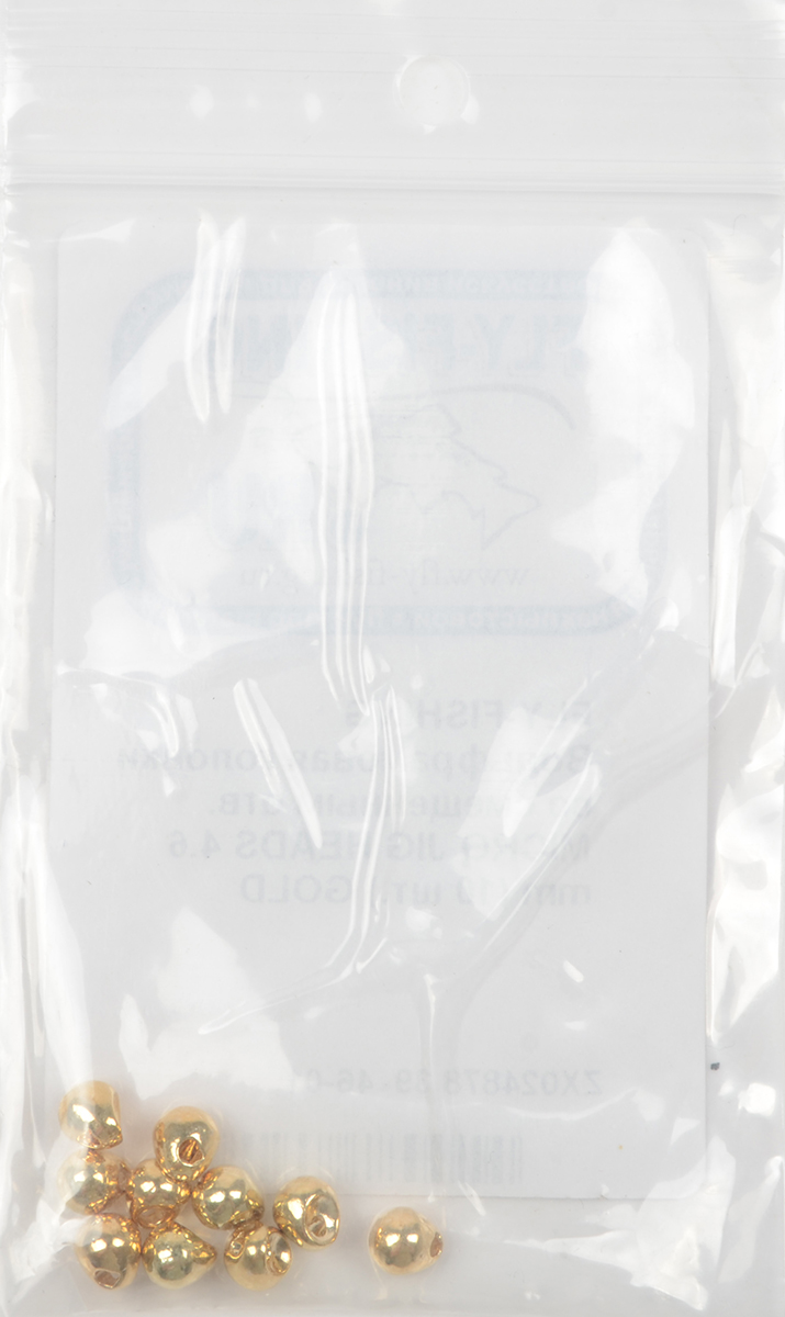 Вольфрамовые головки Fly-Fishing со смещенным отв. Micro Jig Heads 4.6 mm (10 шт.) Gold