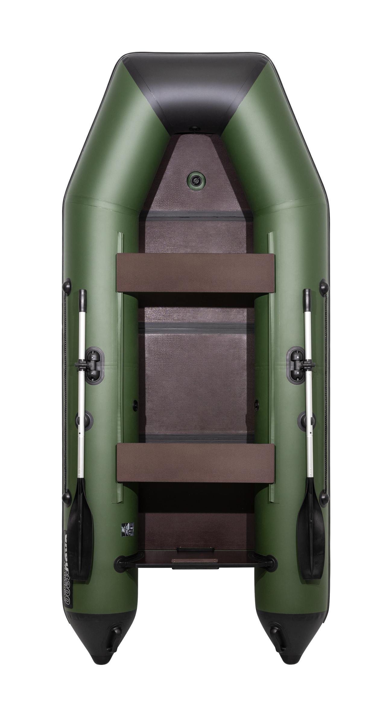 Лодка Аква 3200 Слань-книжка Киль зеленый/черный