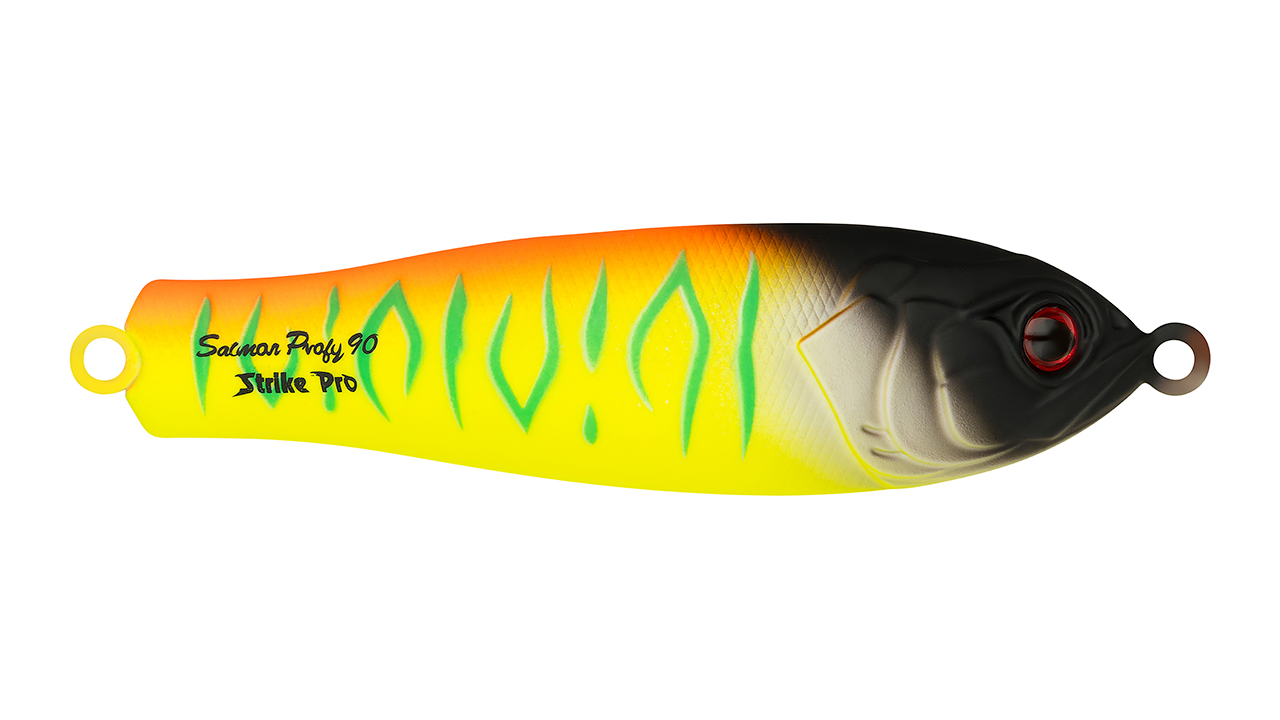 Блесна Strike Pro Salmon Profy 90CD шумовая 22гр, незац. двойник кр.Owner  PST-03CD#A242S-CP