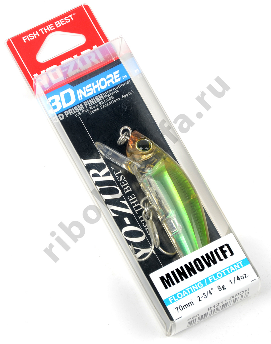 Воблер Yo-Zuri R1211 Inshore Minnow 70F 8гр, 0-0.6м цв. RPCH