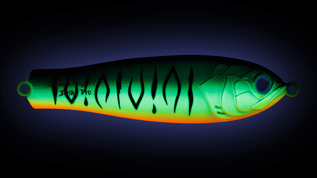 Блесна Strike Pro Salmon Profy 90CD шумовая 22гр, незац. двойник кр.Owner  PST-03CD#GC01S-CP