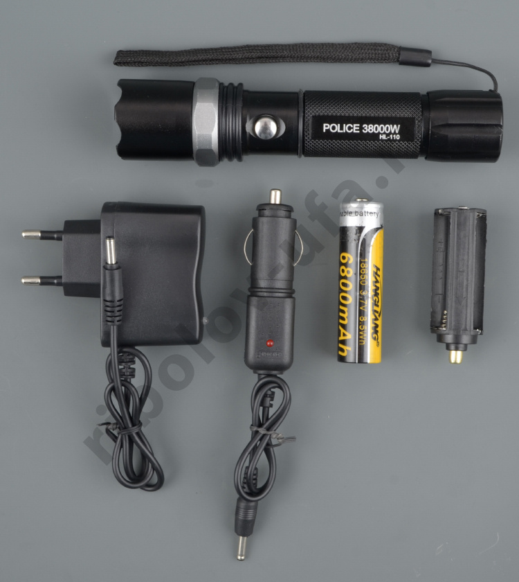 Фонарь ручной светодиодный аккумуляторный zoom 220B+12B К  HL-110