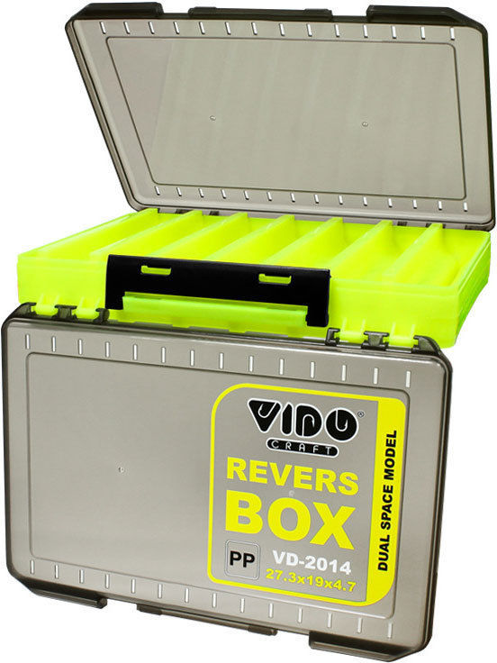 Коробка Vido для приманок VD-2014 Revers Box, размер 27.3х19x4.7 см желтая