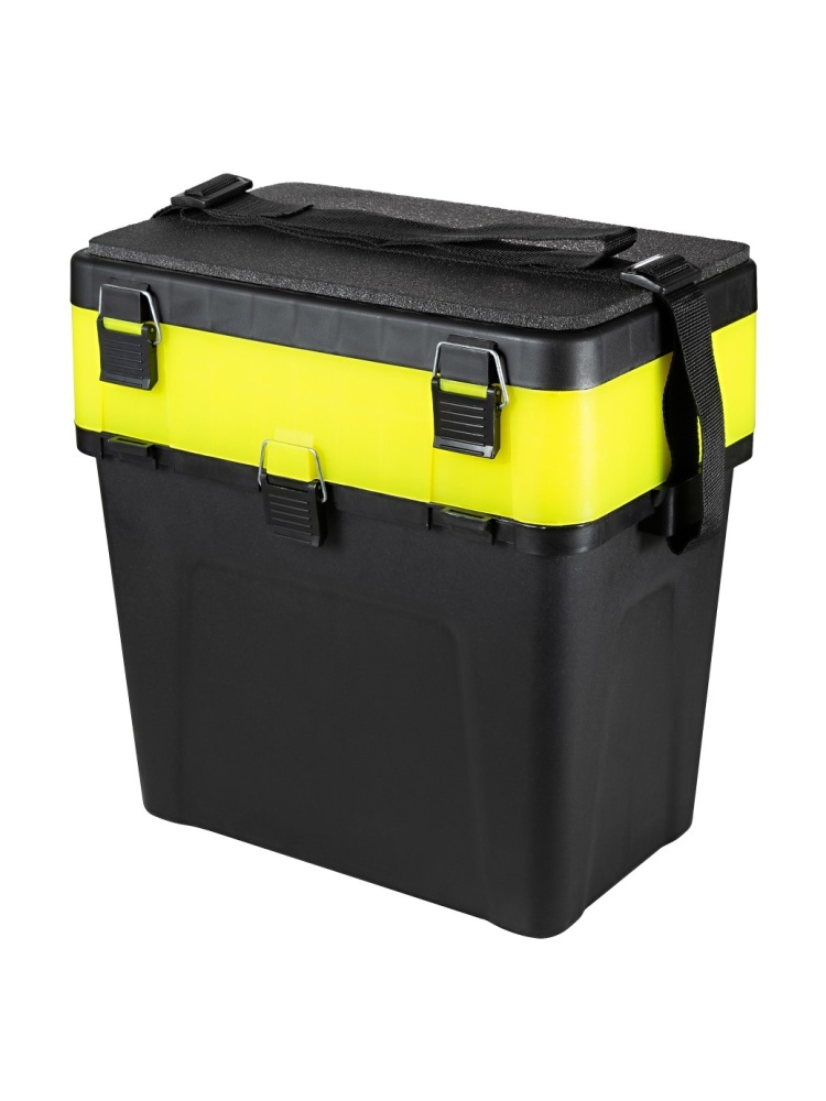 Ящик зимний Три кита 4+4 отделения для приманок 380*360*240 цв.черно-желтый