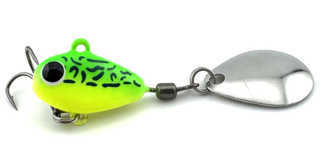 Тейл-спиннер UF Studio Hurricane 10гр. 20мм. кр. тройник №10, цв. Gria Lime