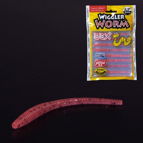 Силиконовая приманка Lucky John Pro Series Wiggler Worm 2.3in 5.84см /052 (9шт/уп)