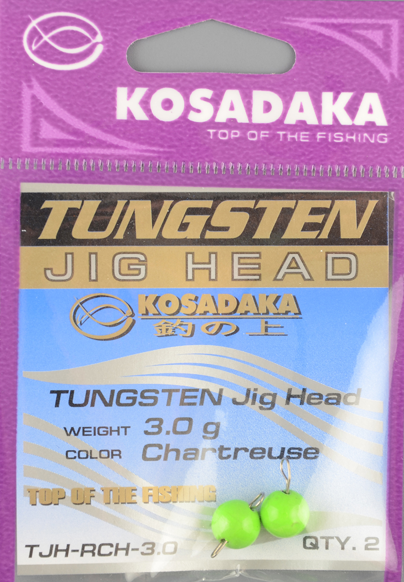 Груз вольфрамовый Kosadaka чебурашка Разборная 3,0 гр., Chartreuse (2шт/уп) 