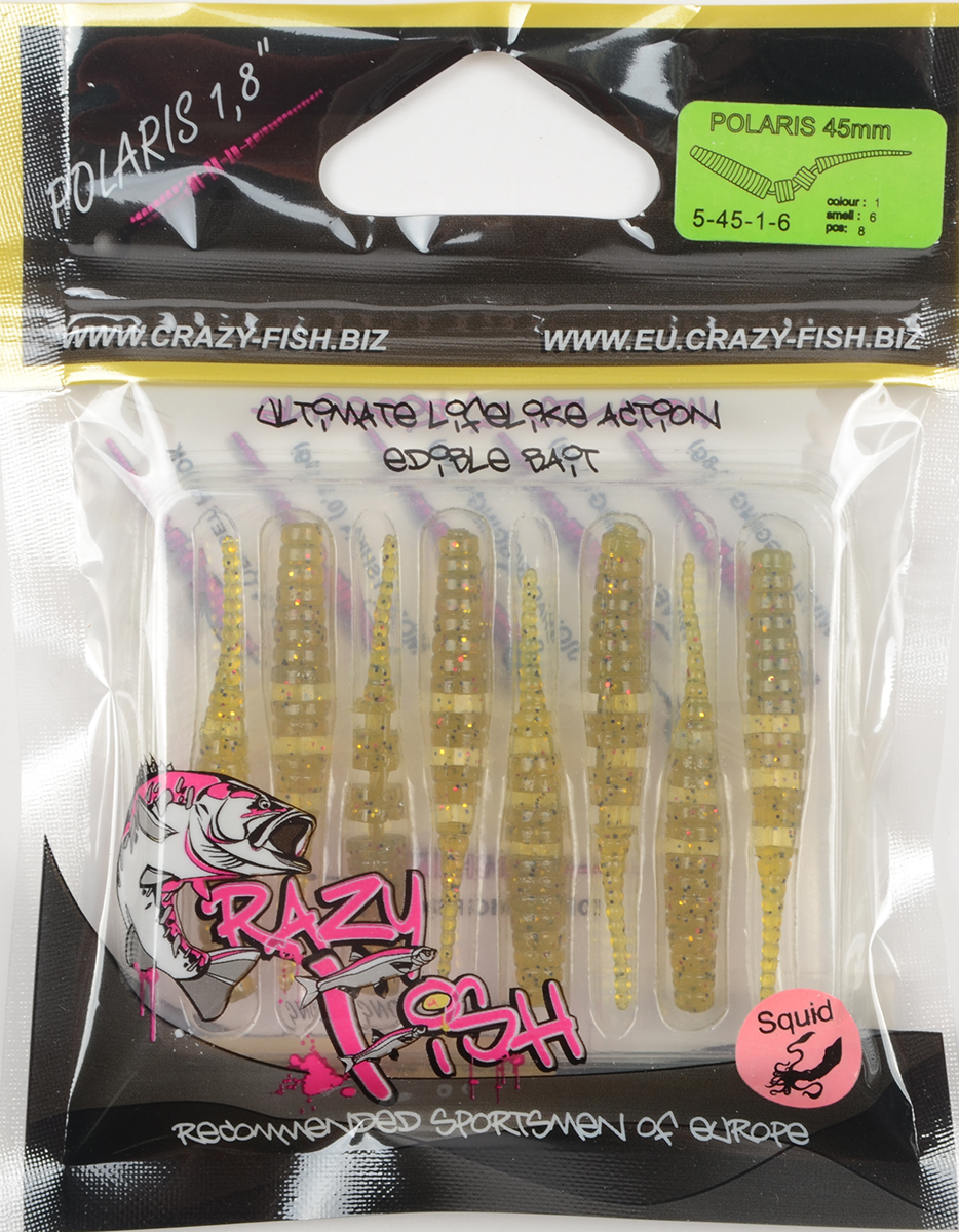 Силиконовая приманка Crazy Fish Polaris 1,8in 45мм цв.1 (кальмар)
