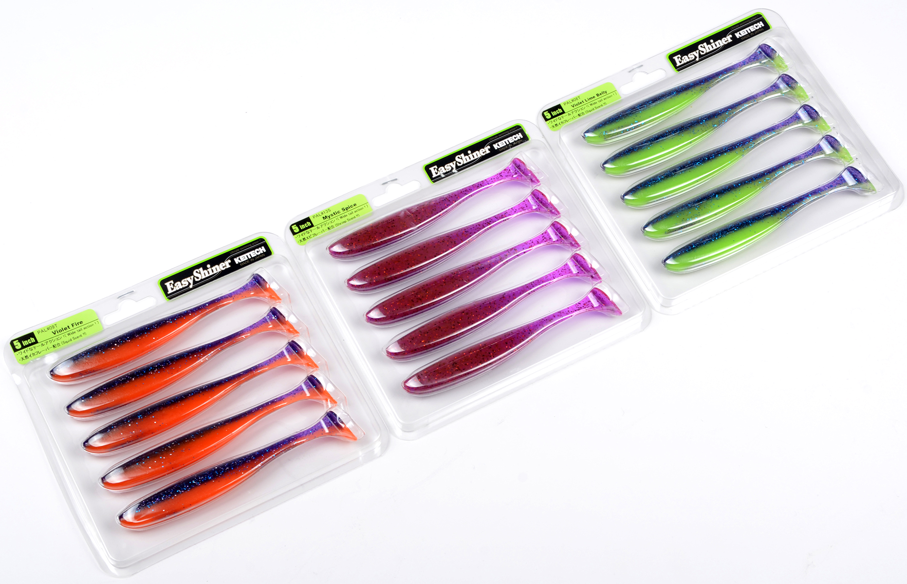 Силиконовая приманка Keitech Easy Shiner 5 inch 12см 10.5гр (5шт/уп) PAL # 01 Chartreuse Red Flake