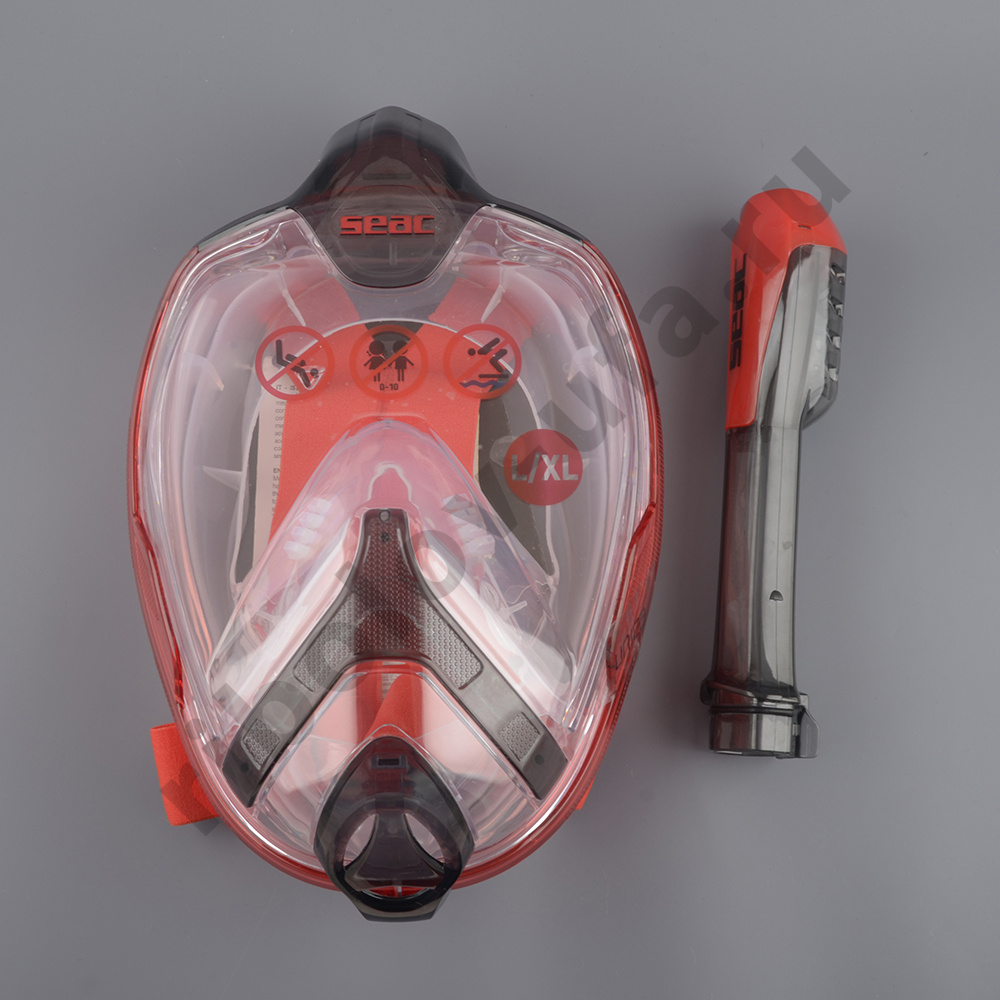 Маска Seac Sub полно-лицевая Unica, прозрачн, сил., цв. черно-красный, р. L/XL