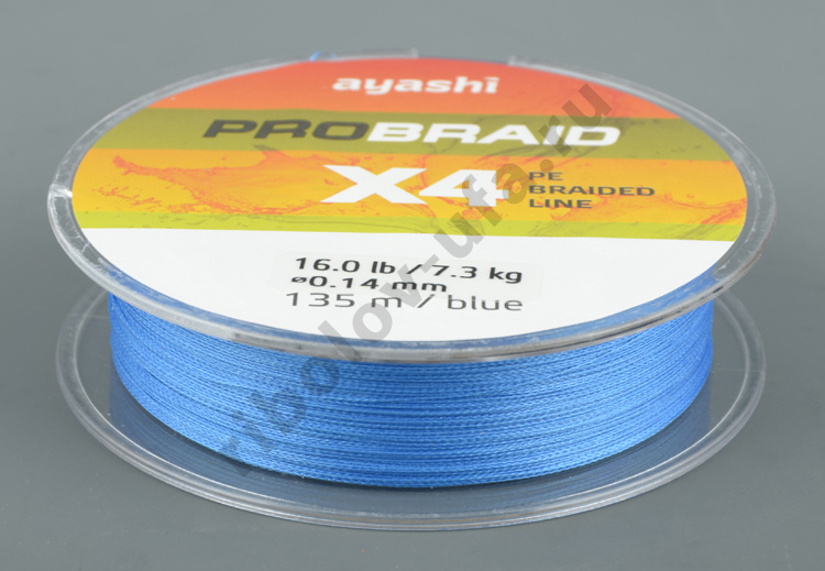 Шнур плетёный Ayashi Pro Braid-X4 (blue) 0,20 мм, 135 м
